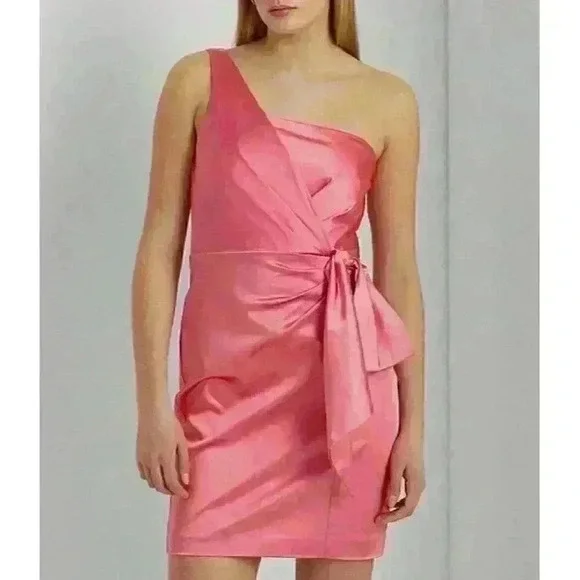 NEW! Lauren Ralph Lauren Women's 12 Structured Satin-Cocktail Dress NWT $265 - Picture 2 of 4